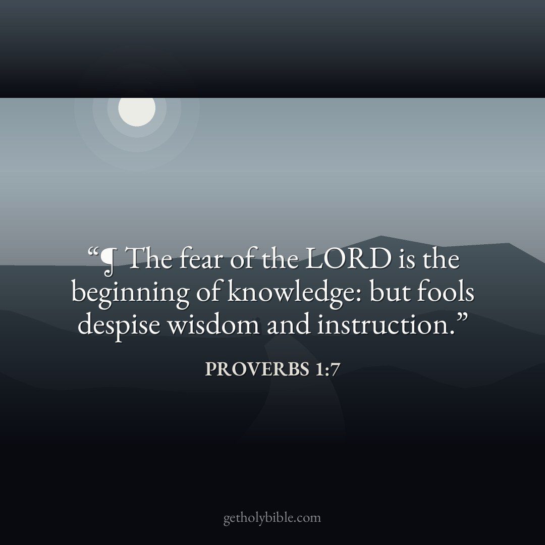 Verse of the Day — Proverbs 1:7
