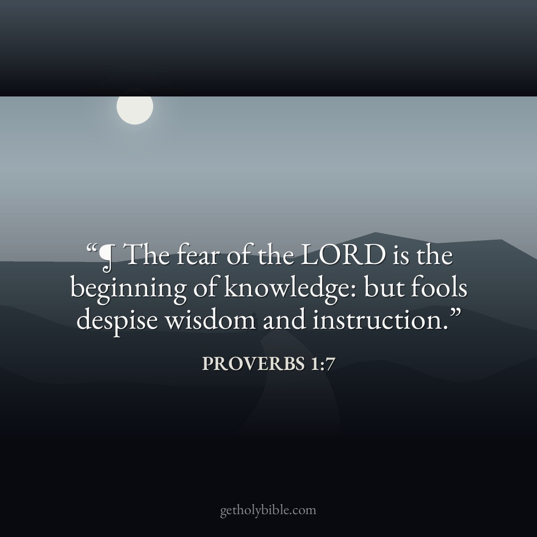 Verse of the Day — Proverbs 1:7